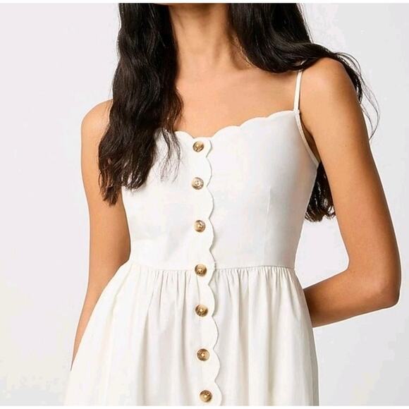 J. Crew Factory Dresses & Skirts - J. Crew Factory Scallop-Trim Button-Front Midi Dress Size 4 NWT